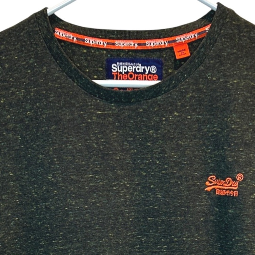 Superdry The Orange Label Tee Men's Large Heathered‎ Charcoal T-shirt